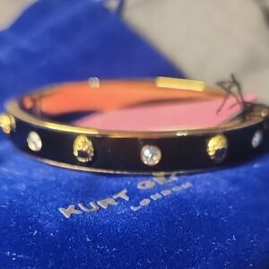 Kurt Geiger Black and Gold Crystal Bracelet